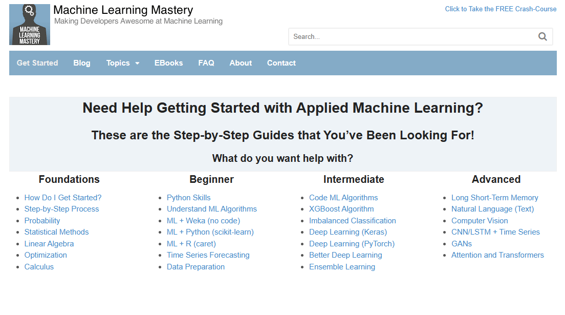 MachineLearningMastery——免费在线学习机器学习，从基础到高级-半式share